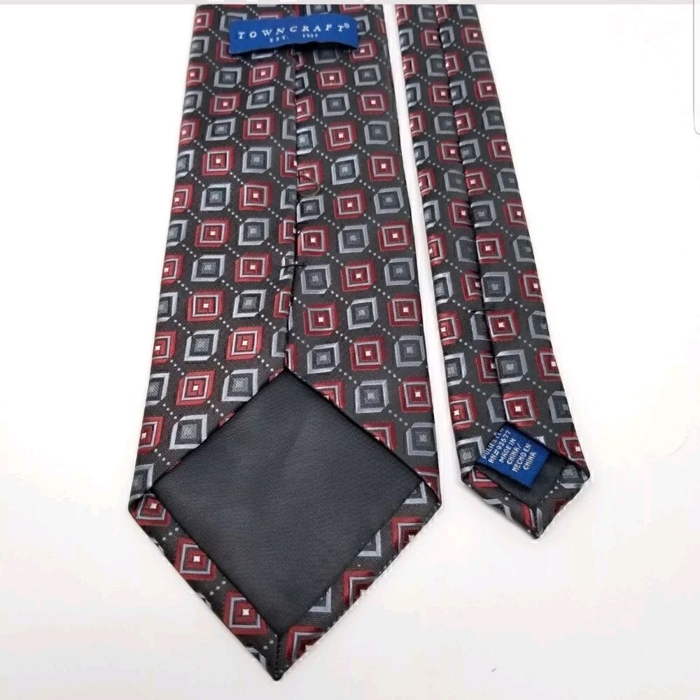 Towncraft Red & Gray Checked Polyester Classic Toe - Picture 4 of 4